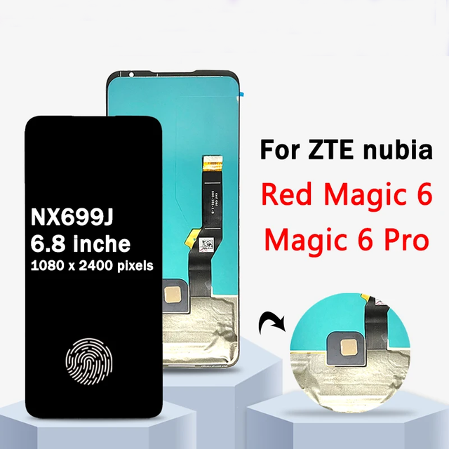 6.8" NX669J-P Original Super Amoled Screen Replacement for ZTE Nubia Red Magic 6Pro LCD Display RedMagic 6 NX669J Touch Panel