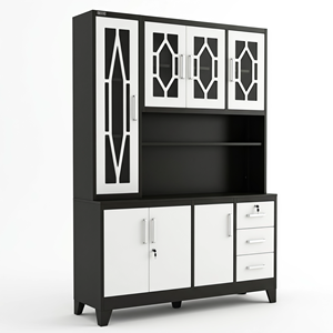 Mueble <span class=keywords><strong>de</strong></span> Cocina Metálico Independiente, Impermeable, Organizador <span class=keywords><strong>de</strong></span> Platos <span class=keywords><strong>para</strong></span> Cocina y Sala <span class=keywords><strong>de</strong></span> Estar, Estante <span class=keywords><strong>de</strong></span> Almacenamiento con <span class=keywords><strong>Puertas</strong></span> <span class=keywords><strong>de</strong></span> Vidrio - Product Image 6