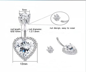 Anello <span class=keywords><strong>in</strong></span> <span class=keywords><strong>argento</strong></span> sterling 925 con cuore d'amore, anello con <span class=keywords><strong>piercing</strong></span> all'<span class=keywords><strong>ombelico</strong></span> placcato <span class=keywords><strong>in</strong></span> rodio <span class=keywords><strong>per</strong></span> gioielli da <span class=keywords><strong>piercing</strong></span> <span class=keywords><strong>per</strong></span> il corpo delle donne - Product Image 5