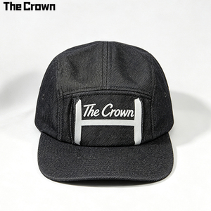 Custom Logo Washed Denim Twill 5 Panel Camp Cap Wholesale Bulk Embroidered Rectangular Patch <b>Flat</b> Brim <b>Hat</b> Manufacturer - Product Image 2