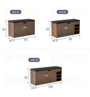 Meuble de Salon Moderne Extensible et Gain de Place en Bois, Présentoir à Chaussures avec Banc et Armoire de Rangement