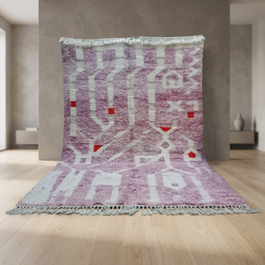 Tapis rectangulaire artisanal bio à motifs géométriques, style bohème, tufté à la main, épaisseur moyenne, pour la maison - Product Image 2