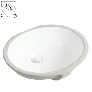 Vendita diretta in fabbrica sanitari sotto il bancone bagno economico ovale bianco puro CUPC lavaggio a mano lavabo ovale lavabo in ceramica