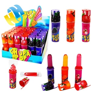 Vente en gros Bonbons Halal Boîte Mélange d'arômes aux <span class=keywords><strong>fruits</strong></span> DIY Crayon Rouge à lèvres Sucette Jouet pour enfants Rouge à lèvres Bonbons Jouet OEM - Product Image 2