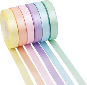 Cinta de Satén de Poliéster al por Mayor de Fábrica, Rollo de Cinta de Satén de Doble Cara Multicolor Completamente Mate - Product Image 1