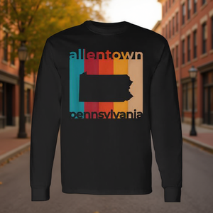 T-shirt a maniche lunghe con taglio vintage retrò Allentown Pennsylvania - Product Image 3