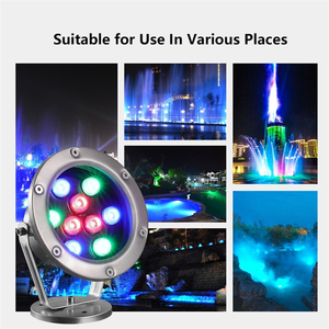 Projecteur LED Submersible IP68 en Acier Inoxydable pour Piscine, Extérieur, Couleurs RGB/RGBW, Télécommande pour Bassin, Jardin Aquatique - Product Image 2