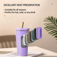 Gobelet isotherme en acier inoxydable de 500 ml avec bord doré, pour le bureau, la vie quotidienne, le café, les voyages, maintien thermique de 6 à 12 heures