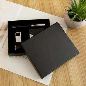 Personalized Executive <b>Gift</b> <b>Set</b>: Engraved Business Card Holder, Pen & Keychain for Corporate Events - Product Image 2