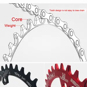 Vxm Single Chainring Aleación de aluminio Bicicletas de montaña 96Bcd <span class=keywords><strong>Xt</strong></span> M7000 M9020 M9000 <span class=keywords><strong>M8000</strong></span> Positivo Negativo Diente Bicicletas de carretera - Product Image 4
