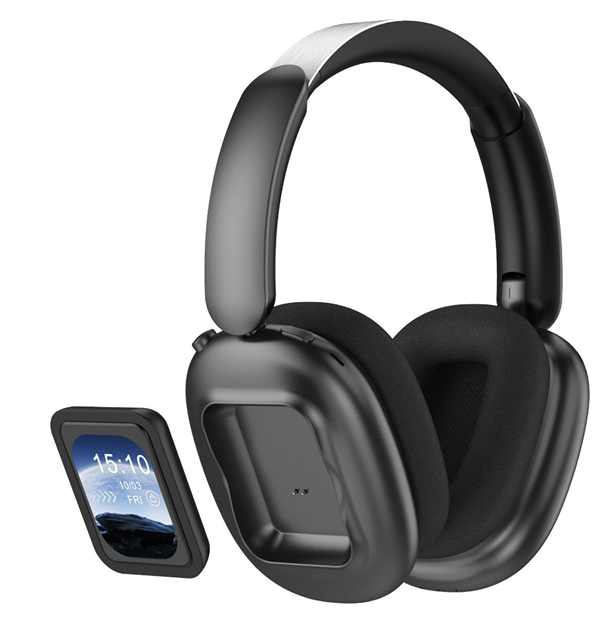 Bestseller Over-Ear Smart Headphone Wireless Ultra-Long Battery Life Low Latency Active Noise Cancellation with Removable Screen