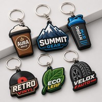 Porte-clés en PVC souple, imperméable et léger avec mousqueton |   Design de montagne en relief 3D |   Logo personnalisé imprimé UV pour l'aventure en plein air