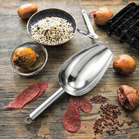Spatule en acier inoxydable manche en métal outil ménager cuillère en métal pour céréales farine thé graines de tournesol pour la cuisine à domicile