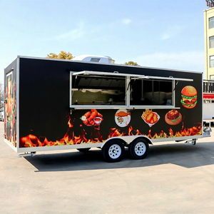 Camion de restauration mobile en acier inoxydable pour hamburgers, BBQ et snacks, avec fenêtre de service, résistant à la rouille, pour usage extérieur professionnel - Product Image 1