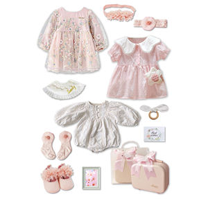 Conjunto de Ropa de Algodón para Bebé Niña, Vestido Rosa de Princesa, Caja de Regalo para Recién Nacida - Product Image 3