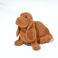 Creative et exquis YUANQI CUTA Style solide marron Flip chien en peluche anneau collier bijoux velours boîte d'emballage pour la fête des pères
