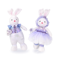 Zaves mignon lapin violet jouet pour fête de mariage saint valentin doux peluche décoration PP coton pour garçons filles princesse robe ornement