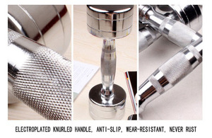 Commercial Home Gym Fitness Equipment Chrome Stainless Steel Electroplated <b>Dumbbells</b> - Product Image 3