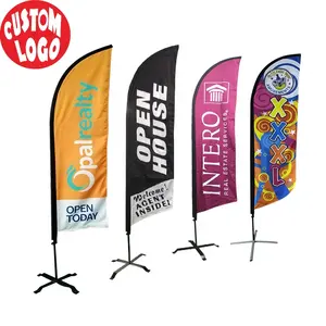 कस्टम विज्ञापन आउटडोर प्रचार उपयोग के लिए विज्ञापन प्रदर्शनी समुद्र तट पंख झंडा विज्ञापन