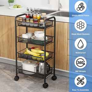 Vente en gros d'usine de chariot à mailles d'étagère de stockage d'assemblage de roues en métal bon marché - Product Image 3