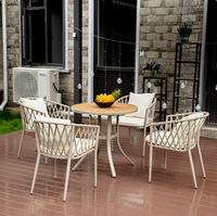 Ensemble de meubles d'extérieur en alliage d'aluminium durable, table et chaises de jardin imperméables pour balcon, terrasse, parc et école