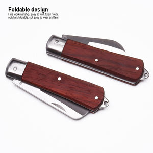 صلابة سكاكين المطبخ المهنية مقبض خشبي منحني شفرة قابلة للطي سكين كهربائي - Product Image 4