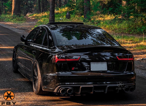 Diffuseur de pare-chocs arrière en Fiber de carbone Style KB chaud pour Audi S6 <span class=keywords><strong>A6</strong></span> <span class=keywords><strong>Sline</strong></span> C7 2016-2018 Kit de carrosserie de lèvre de diffuseur arrière de haute qualité - Product Image 4