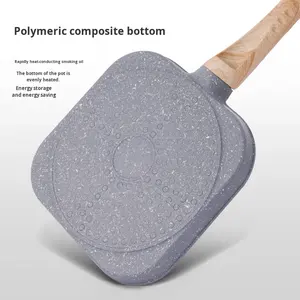 Padella Antiaderente <span class=keywords><strong>in</strong></span> Alluminio con <span class=keywords><strong>Pietra</strong></span> Maifan a Quattro Fori per Uova, Design Moderno, Compatibile con Gas e Induzione, Capacità 1-2L, per Cucina e Casa - Product Image 2