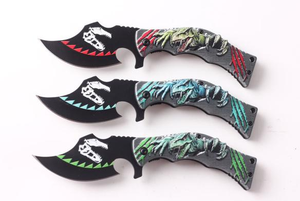 سكين تخييم تكتيكي برية للمغامرات البرية من OEM ، سكين محمول ، سكين جيب قابلة للطي مع مقبض طباعة ثلاثية الأبعاد - Product Image 6