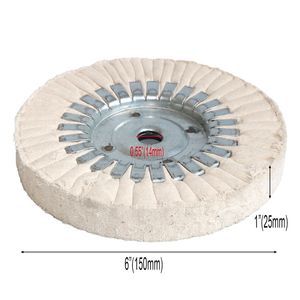 Rueda pulidora de vías respiratorias de algodón de 6 "150*22 Mm rueda de pulido de tela cosida en espiral de algodón de alta resistencia para el cuidado del coche - Product Image 3