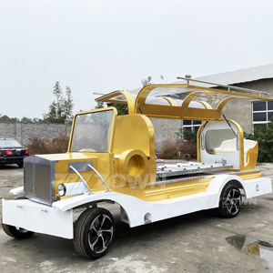 Cercueil électrique de luxe à arche dorée, chariot funéraire à plateforme ouverte pour le transport de cercueils - Product Image 5