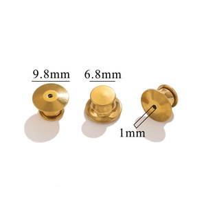 Breloques à tête plate |   Accessoires de maroquinerie et de couture en acier inoxydable plaqué or 18 carats pour sacs en cuir, chapeaux et vêtements, avec clous à capuchon pour la création de bijoux DIY - Product Image 3