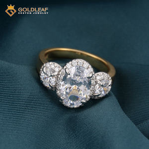 Bague de Fiançailles Ovale Ronde Personnalisée en Argent 925 Plaqué Or avec Moissanite pour Femme – Offre Spéciale - Product Image 5