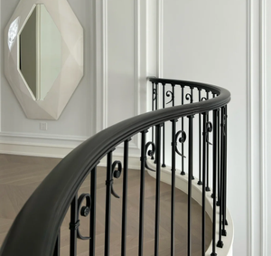 <span class=keywords><strong>Rampe</strong></span> en <span class=keywords><strong>fer</strong></span> classique avec main courante en bois, balustre traditionnel, garde-corps solide pour escalier de maison <span class=keywords><strong>ancienne</strong></span> - Product Image 1
