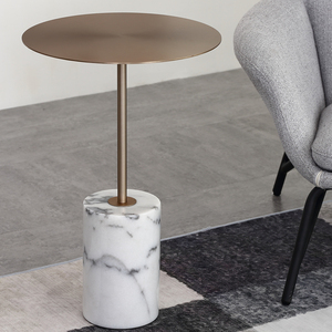 Bàn Chân Sắt Bằng Đá Cẩm Thạch Giá Rẻ Giảm Giá Mạnh 2021 Bàn Cửa Hàng Cà Phê Khách Sạn Bàn Cạnh Bằng Gỗ - Product Image 1