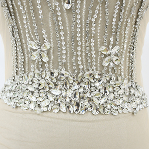 <span class=keywords><strong>Applique</strong></span> in Strass 3D Fatti a Mano con Design alla Moda, Ricamo su Rete di Pizzo, Paillettes da Cucire per Abiti da Sposa - Product Image 3