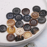 Boutons en corne de bœuf naturelle véritable, 4 trous, dos plat, sans nickel, perles décoratives, boutons pour costumes sur mesure, fabricant