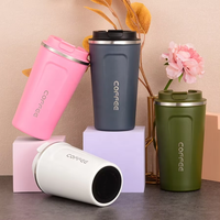Mug à café de bureau isotherme en acier inoxydable carré classique personnalisé, gobelet de voyage fin avec gravure au laser