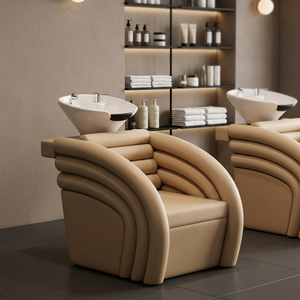 Fauteuil de lavage semi-inclinable moderne pour salon de coiffure, chaise de lavage hydraulique pour barbier et salon de beauté - Product Image 6