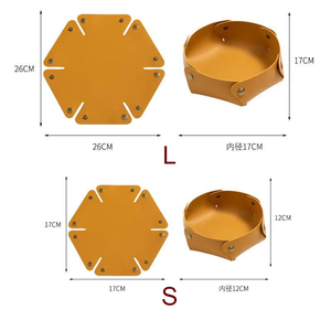 Plateau organisateur pliable en cuir PU, plateau de rangement pour bijoux, clés, pièces de monnaie, dés - Product Image 6