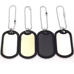 साइलेंसर के साथ कुत्ते का टैग पेलेंट सिलिकॉन स्टेनलेस स्टील पुरुषों चोकर पंक बॉक्स चेन खाली धातु कुत्ते टैग हार - Product Image 6