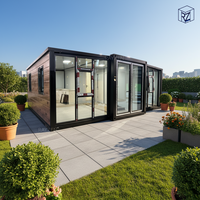 Villa Contemporaine Européenne en Verre à 2 Chambres, Extensible, de Luxe, en Conteneur, avec Salon, pour Complexe Hôtelier Mobile de Golf