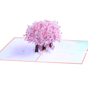 Biglietto di auguri di fiori di ciliegio tridimensionale fatto a mano elegante carta inviti regali per matrimoni grazie <span class=keywords><strong>amore</strong></span> per affari - Product Image 5