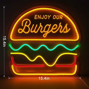 KA Ebay prix de gros haute qualité Bar Restaurant crème glacée jus boutique café <span class=keywords><strong>Pizza</strong></span> Burger poisson personnalisé signe au néon - Product Image 1