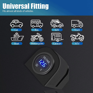 Probador de voltaje Digital a prueba de agua de 12V/24V CC, tipo de tienda, Panel redondo, pantalla LED, medidor de voltaje para coche - Product Image 5