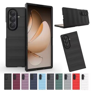 Funda de teléfono de silicona líquida mate con tapa para Samsung <span class=keywords><strong>Galaxy</strong></span> Z Fold 7 6 5 4 3 protección de lente de cuerpo completo a prueba de golpes Funda sólida - Product Image 2