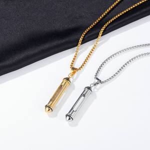 Klasik temizle cam paslanmaz çelik kolye dikey çubuk kremasyon takı küllerden yapılmış - Product Image 3