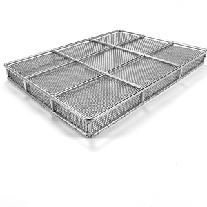 Tùy biến kích thước hình chữ nhật phòng thí nghiệm & y tế thép không gỉ dệt lưới khay giỏ - Product Image 6