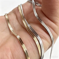 Collar de Cadena de Serpiente de Oro Sólido de 18k Personalizado de Lujo, Cadena de Espiga de Oro para Hombre y Mujer, Gargantillas y Collares Finos para Clavícula