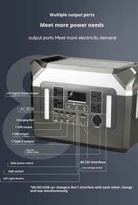 เครื่องกำเนิดไฟฟ้าพลังงานแสงอาทิตย์ 3000W 3000W ระบบ MPPT ความจุขนาดใหญ่ สำหรับใช้งานกลางแจ้ง 220V สำหรับใช้ในบ้าน กรณีฉุกเฉิน คลื่นไซน์บริสุทธิ์ พร้อมแบตเตอรี่สำรอง  US/EU - Product Image 2